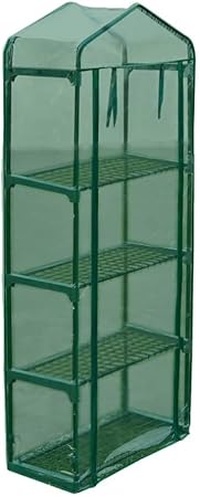4 Shelf Greenhouse with Clear Cover and Steel Frame for Home Garden 2 4 Shelf Greenhouse with Clear Cover and Steel Frame for Home Garden - Image 2