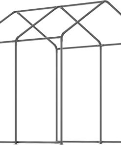 8′ x 6′ x 7.5′ Walk in Greenhouse, Outdoor Gardening Canopy with 6 Roll up Windows, 2 Zippered Doors Weather Cover, White 2