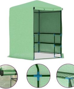 Greenhouse Grow House for Plants with Steel Shelves 89.4 Inches Long 2
