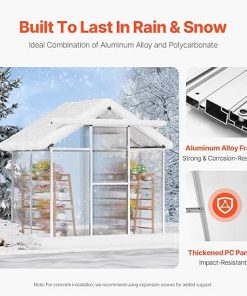 Happybuy 6×4 Ft Outdoor Polycarbonate Greenhouse with Adjustable Vents 2