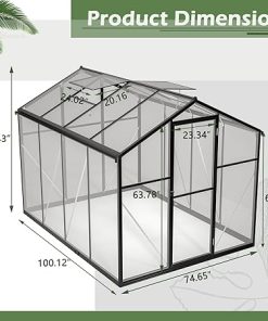 Durable Walk-in Greenhouse with Polycarbonate Panels for Gardening 2