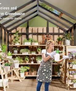 Large 6×8 FT Greenhouse with Roof Vent and Sliding Lockable Door 2