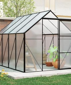 6×8 FT Polycarbonate Greenhouse with Adjustable Roof and Sliding Door 6×8 FT Polycarbonate Greenhouse with Adjustable Roof and Sliding Door