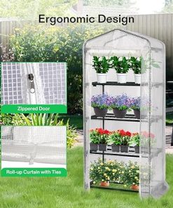 VIVOSUN Mini 4-Tier Greenhouse with Wheels and AeroLab Bluetooth Hygrometer 2