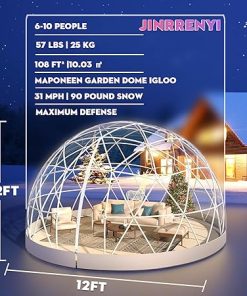Upgraded 12×7.2FT Garden Dome Tent with Transparent PVC Cover 2