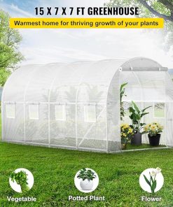 Happybuy 15 x 6.5 x 7 ft Walk-in Tunnel Greenhouse for Garden Use 2
