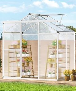 Happybuy 6×4 Ft Outdoor Polycarbonate Greenhouse with Adjustable Vents Happybuy 6×4 Ft Outdoor Polycarbonate Greenhouse with Adjustable Vents