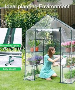 VIVOSUN 57x29x77 Inch Mini Walk-in Greenhouse and AeroLab Thermometer 2