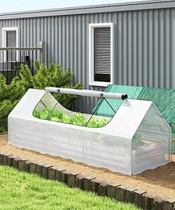 Raised Garden Bed with Mini Greenhouse for Herbs and Vegetables 2