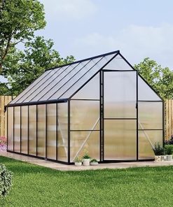8’x14′ Aluminum-Framed Polycarbonate Greenhouse, Heavy Duty Polycarbonate Greenhouse with Quick Setup Structure and Roof Vent, Large Enhanced Aluminum Green House Kit for Outdoors